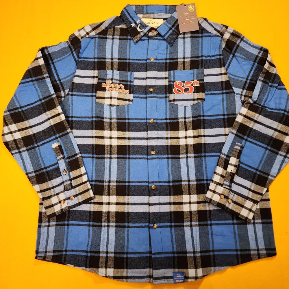 Cakeworthy Disney Fantasia Flannel Sorcerer's Apprentice Blue Unisex 2XL NEW - Picture 3 of 12